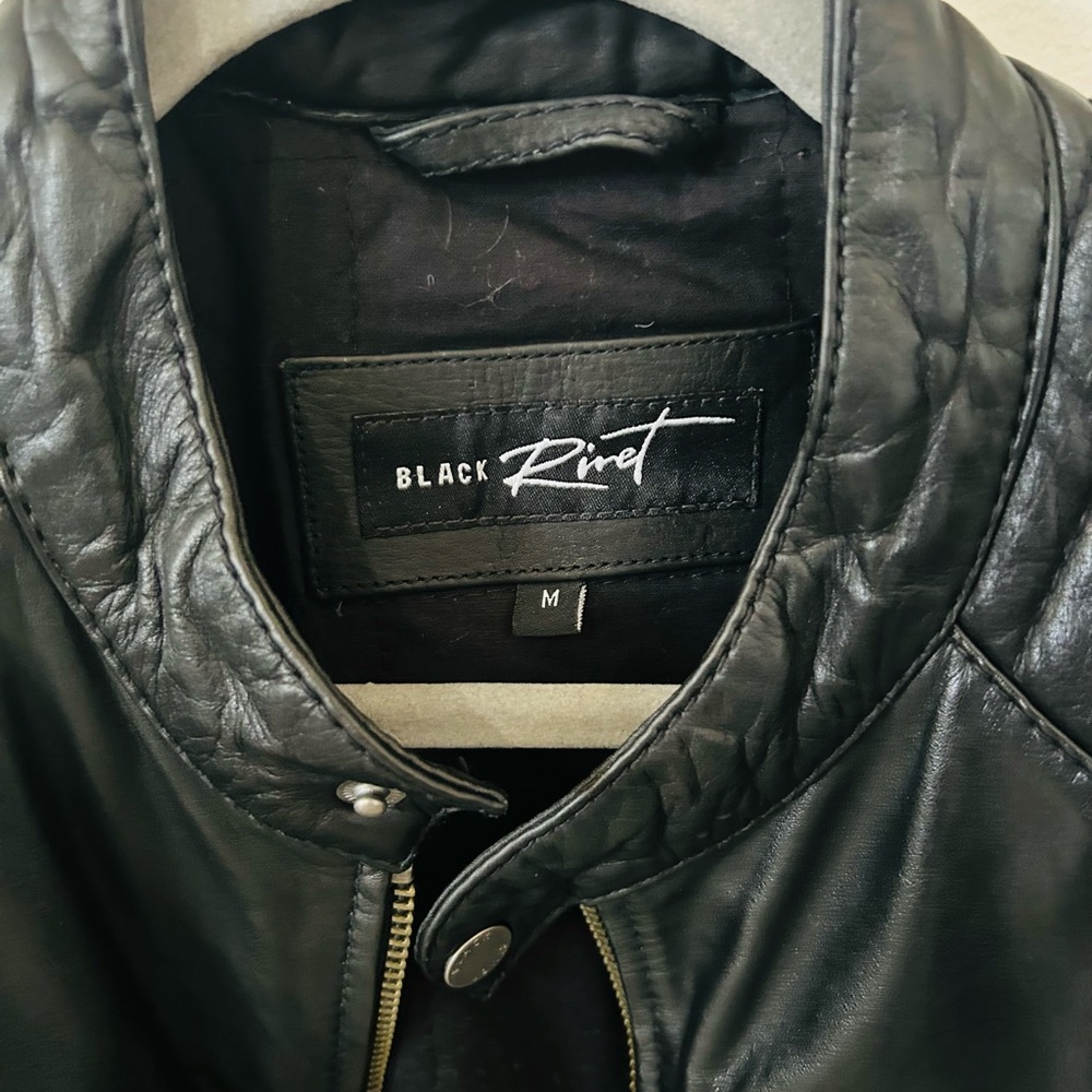Black Rivet Leather Jacket - Picture 2 of 5